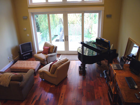 lorax house, interior view, clipper street house, greenest house in san francisco, sustainable design, san francisco, green building san francisco, reclaimed wood, rain catchment