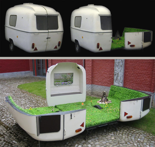 kevin van braak, caravan, urban intervention, park, mobile, green design 